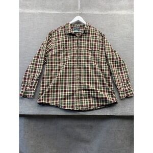 Outdoor Life Flannel Shirt Mens 2XL Multicolor Plaid Cotton Button Up Camping
